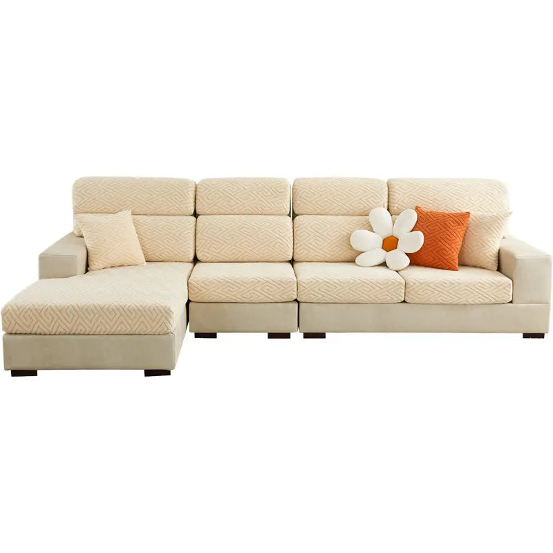 Solid Color Jacquard Stretch Sofa Cover - 1 Piece