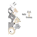 Nordic Smiling Face Small Animal Wall Stickers for Kids