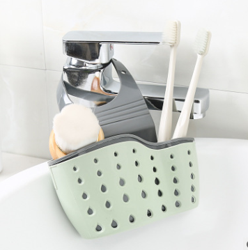 Adjustable Rubber Sink Drainer Basket for Kitchen Storage