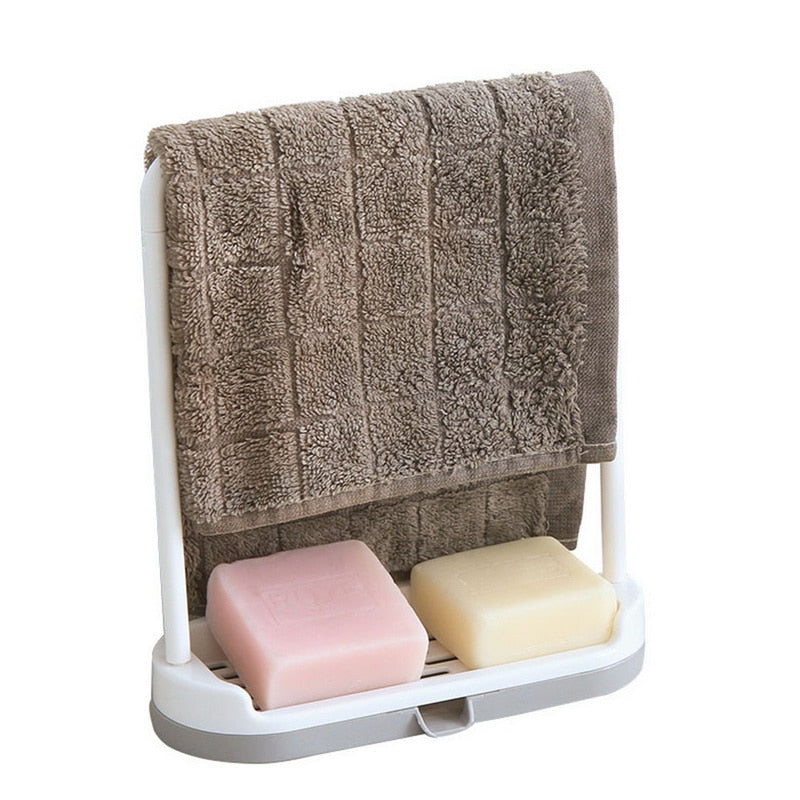 Kitchen Counter Storage Rack for Dish Towels and Cloths