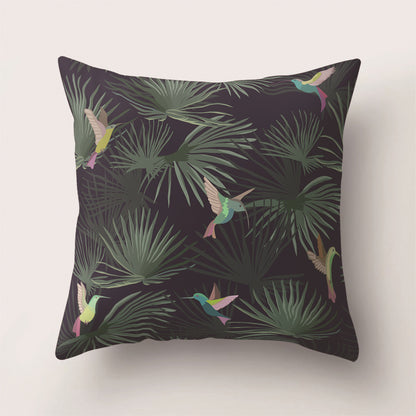 Tropical Rainforest Leaf Animal Print Cushion Cover