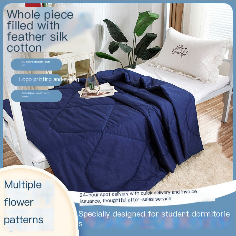 Green Summer Quilt for Dorms and Training (Cotton, Single)