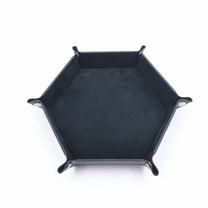 Hexagon Velvet Dice Tray and Foldable Storage Box