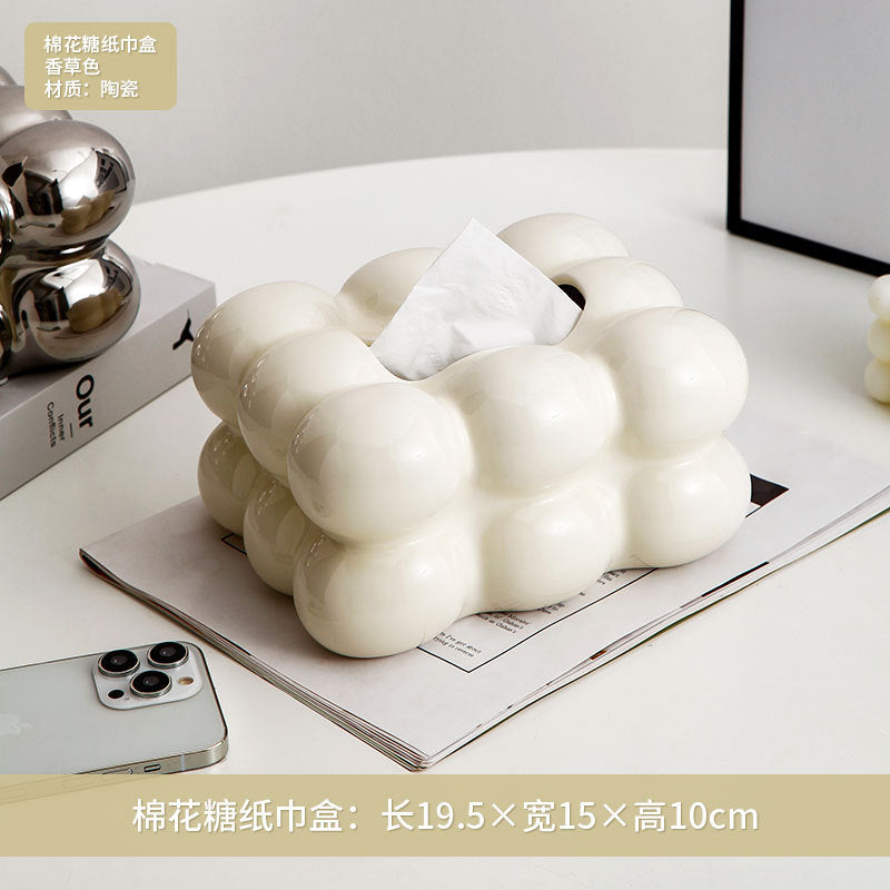 Modern Minimalist Cotton Candy Tissue Box Decor