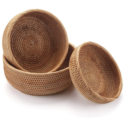 Handmade Vietnamese Wicker Candy Basket Set (3 Pieces)