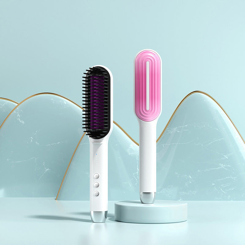 New Ionic Hair Straightening Brush and Curler Combo