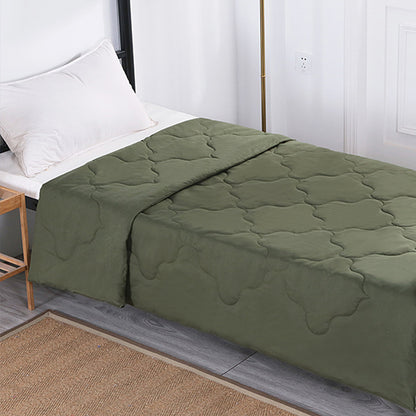 Green Summer Quilt for Dorms and Training (Cotton, Single)