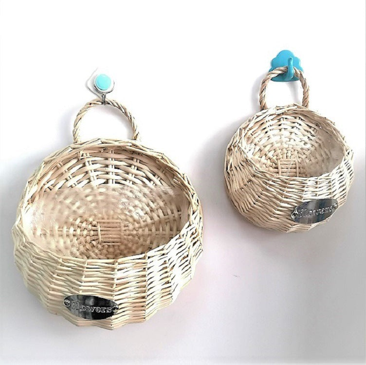 Woven Wall-Mounted Flower Pot Basket for Decor