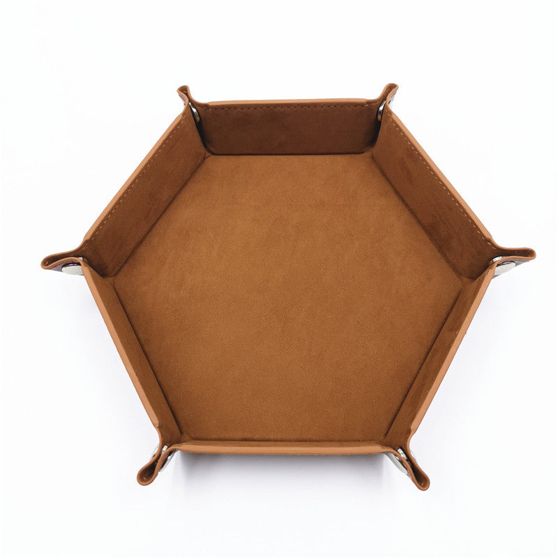 Hexagon Velvet Dice Tray and Foldable Storage Box