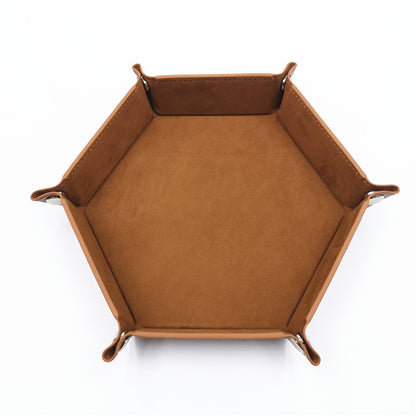 Hexagon Velvet Dice Tray and Foldable Storage Box