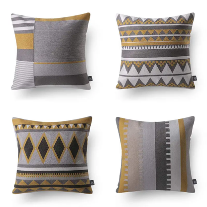 Geometric Pattern Pillowcases 4pcs 45x45cm/18x18in