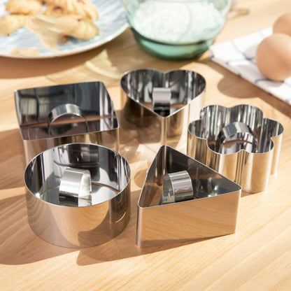 Stainless Steel Mousse Ring with Cookie Cutter Set