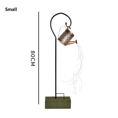 Solar Garden Kettle Lamp with Wrought Iron Design, Decorative Outdoor Solar-Powered LED Lighting for Gardens, Patios, Backyards, Pathways, Flower Beds, Courtyards, Rustic Landscape Decoration, and Elegant Outdoor Home Illumination