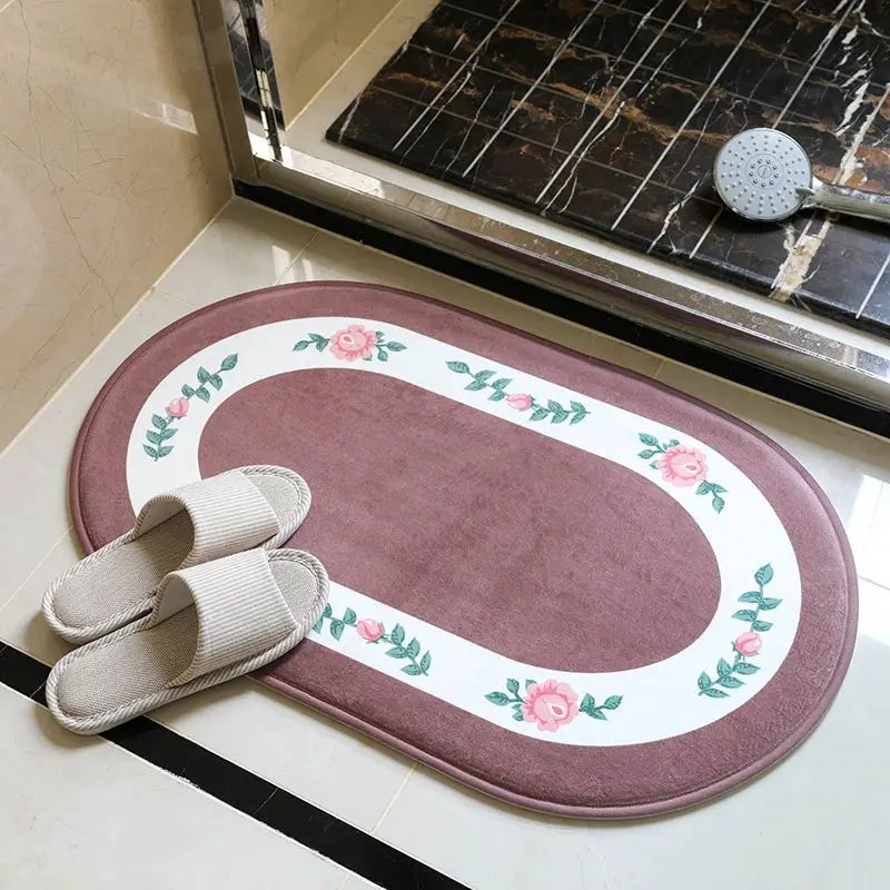 Pastoral Bathroom Absorbent Floor Mat, 15.75"x23.62"