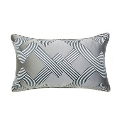 Classic Dark Gray Geometric Jacquard Cushion