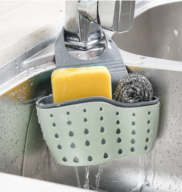 Adjustable Rubber Sink Drainer Basket for Kitchen Storage