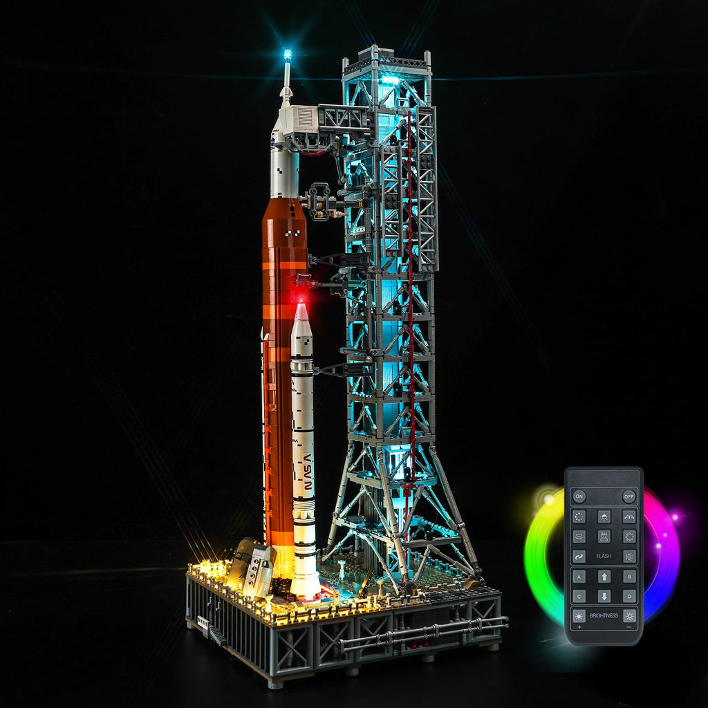 LocoLee LED Light Kit Compatible with Lego NASA Artemis Space Launch System 10341 (No Models Only Light) Creative Lighting Set Accessories Compatible with Lego 10341 Set (RC Version Light Kit)