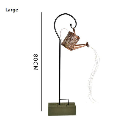 Solar Garden Kettle Lamp with Wrought Iron Design, Decorative Outdoor Solar-Powered LED Lighting for Gardens, Patios, Backyards, Pathways, Flower Beds, Courtyards, Rustic Landscape Decoration, and Elegant Outdoor Home Illumination