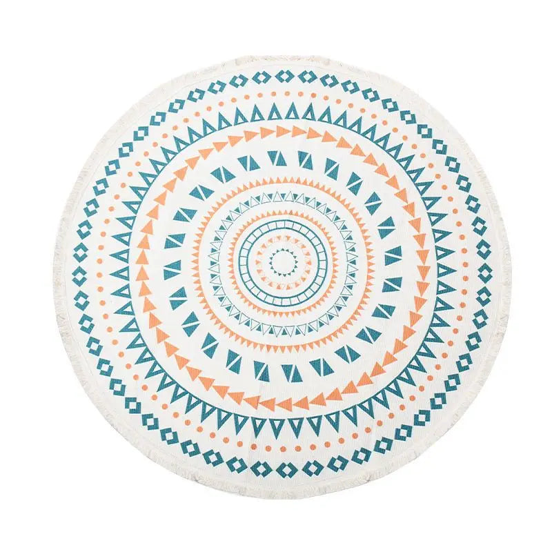Bohemian Round Indoor Rug - Soft Washable Area Mat