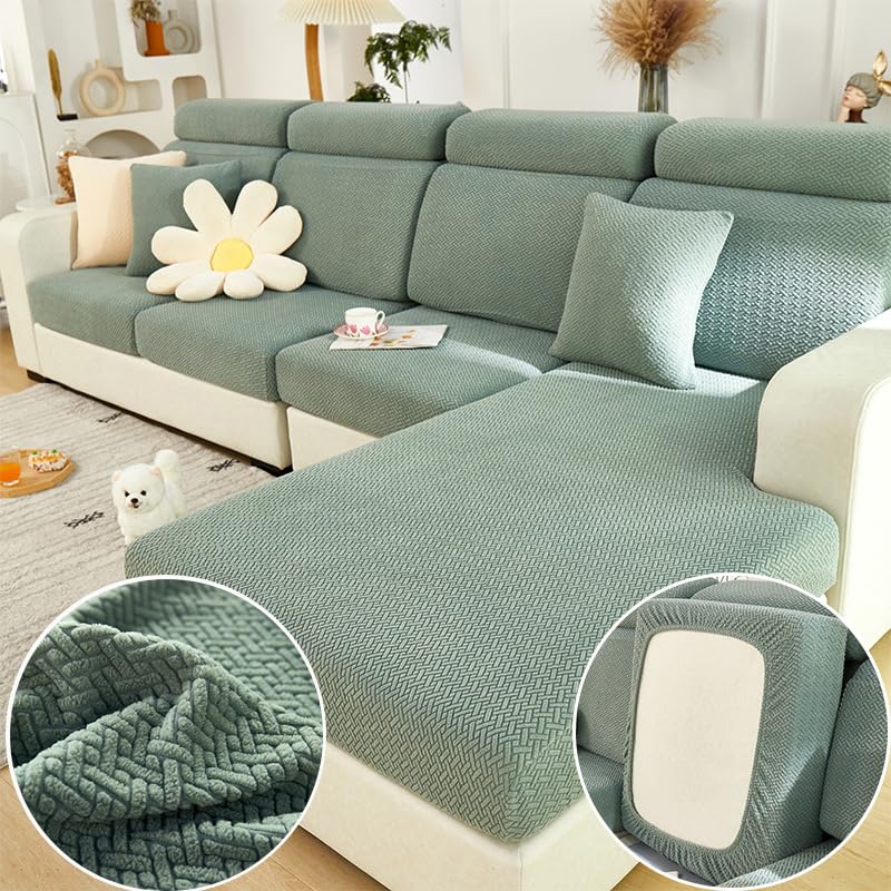 MAOILY Magic Sofa Covers Washable Sectional Couch Covers Sofa Couch Cushion Covers Soothing Home Sofa Covers Sofa Hero Covers for Couch Stretch Slipcovers for Pets (Pine GreenBack Cover M)