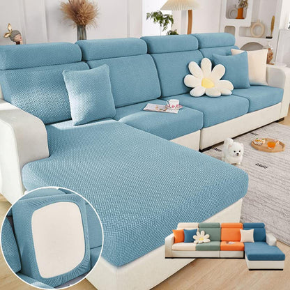 VFUX Soothing Home Sofa Covers Sofa Hero Covers Wear-Resistant Universal Magic Sofa Covers Washable Stretch Sofa Couch Cushion Covers for Sectional Sofa (Light BlueLarge Triple Seat Cover)