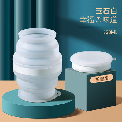 Portable Silicone Folding Travel Cup with Lid