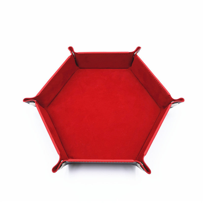 Hexagon Velvet Dice Tray and Foldable Storage Box