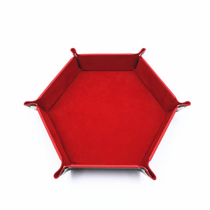 Hexagon Velvet Dice Tray and Foldable Storage Box