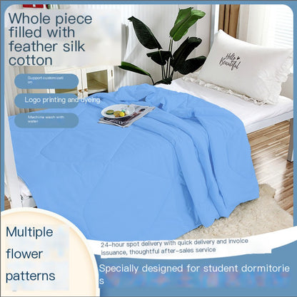 Green Summer Quilt for Dorms and Training (Cotton, Single)