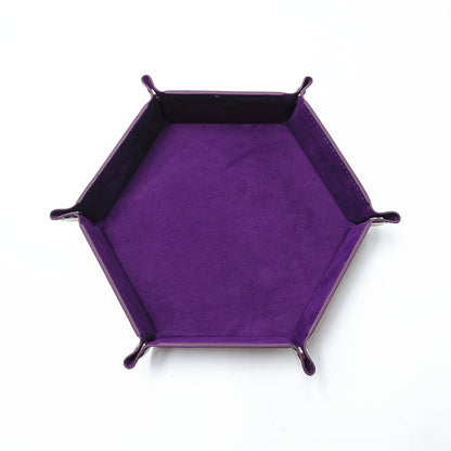 Hexagon Velvet Dice Tray and Foldable Storage Box