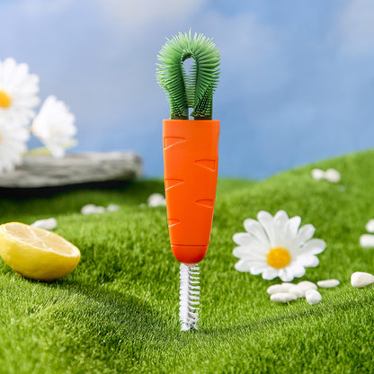 Carrot Cup Brush Set for Cleaning Bottles and Grooves