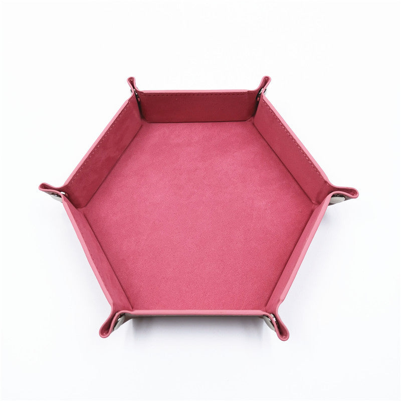 Hexagon Velvet Dice Tray and Foldable Storage Box