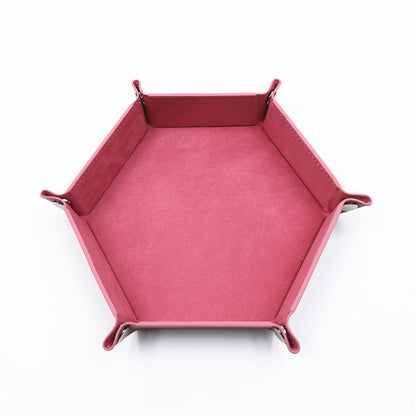 Hexagon Velvet Dice Tray and Foldable Storage Box