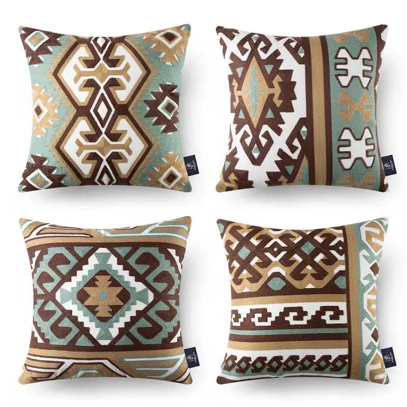 Geometric Pattern Pillowcases 4pcs 45x45cm/18x18in