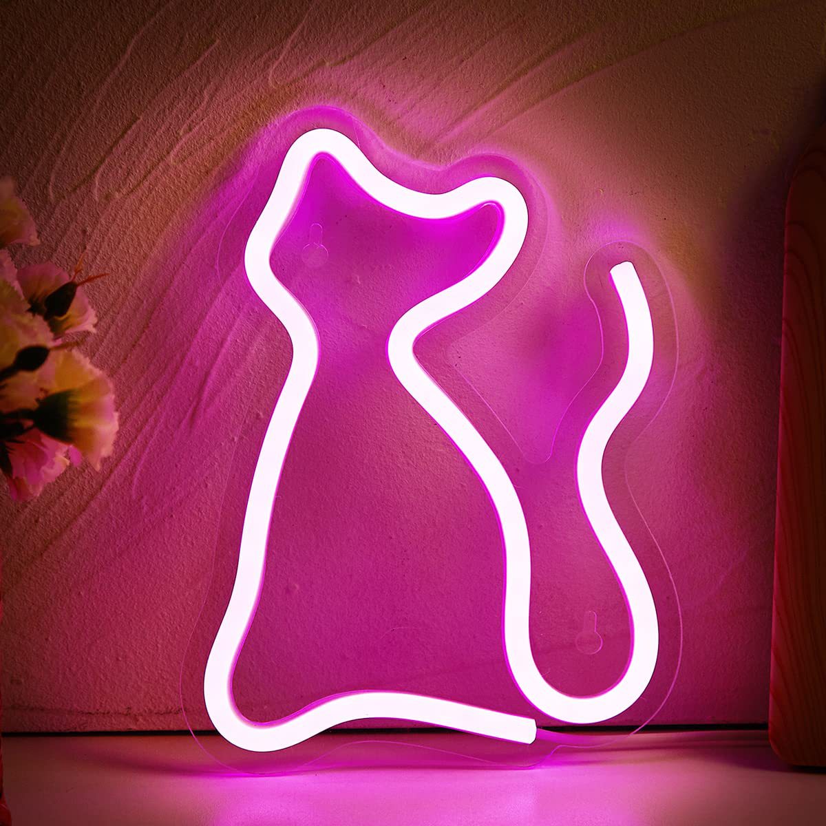 LED Neon Cat Wall Decor for Indoor/Outdoor Lighting