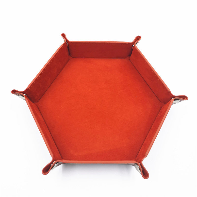Hexagon Velvet Dice Tray and Foldable Storage Box