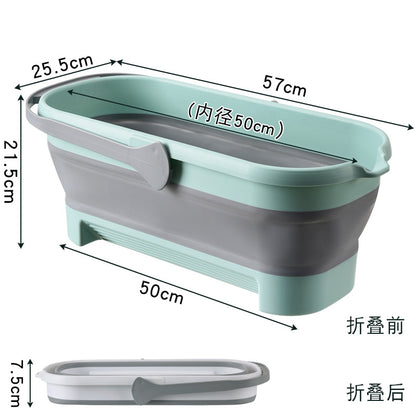 Foldable Plastic Mop Bucket with Handle for Home Use