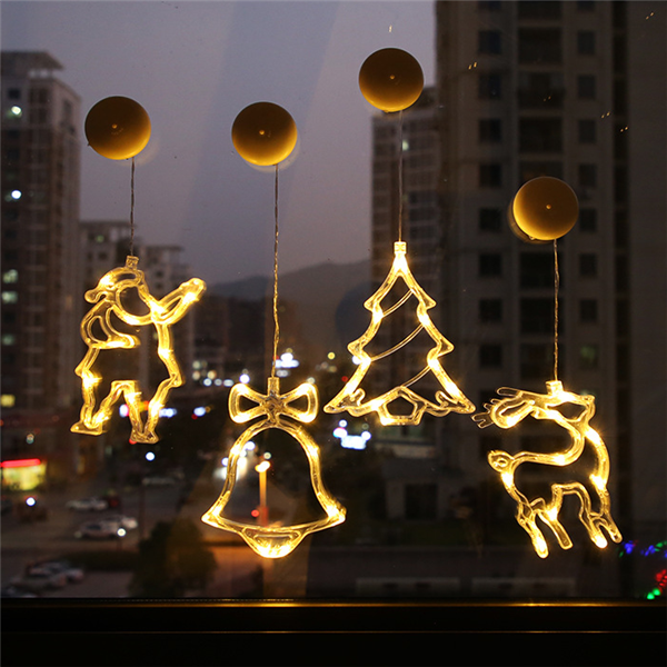 LED Christmas Star and Bell Suction Cup Lights