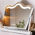AOLISSI Vanity Mirror with Lights Hollywood Lighted Makeup Mirror 3 Color Lighting Modes Crown Mirror with Detachable 10x Magnification Smart Touch Control White.