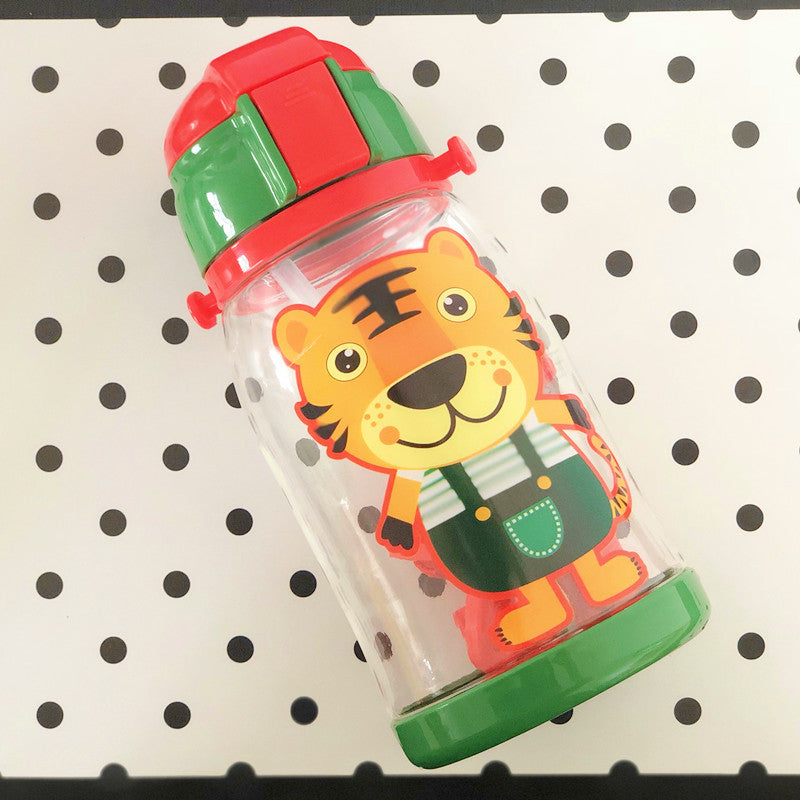 New Kids' Water Bottle with Cartoon Design and Strap
