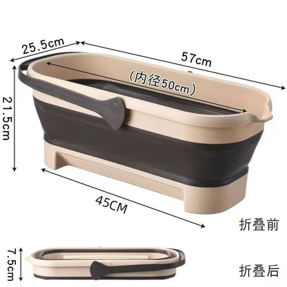 Foldable Plastic Mop Bucket with Handle for Home Use