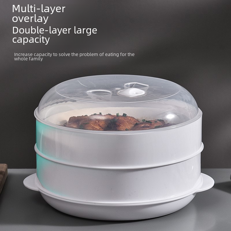 Microwave Rice Steamer Container with Multi-Layer Design