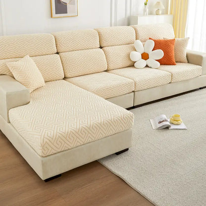 Solid Color Jacquard Stretch Sofa Cover - 1 Piece