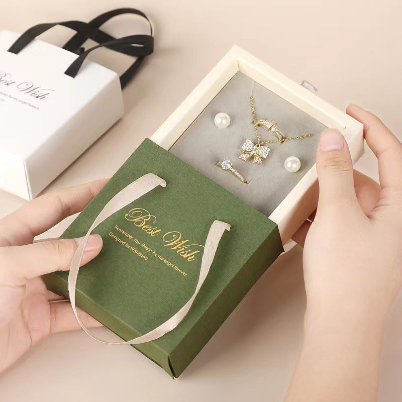Jewelry Box with Drawer Design for Rings and Earrings