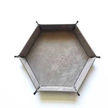 Hexagon Velvet Dice Tray and Foldable Storage Box