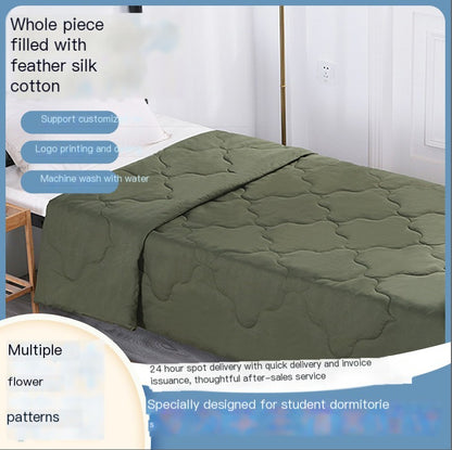 Green Summer Quilt for Dorms and Training (Cotton, Single)