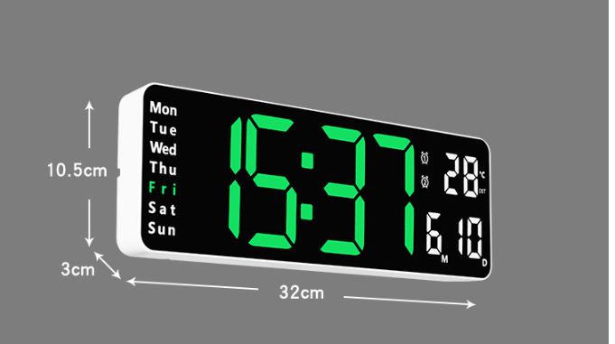 13-Inch Simple Dual-Use Wall Clock with Big Display