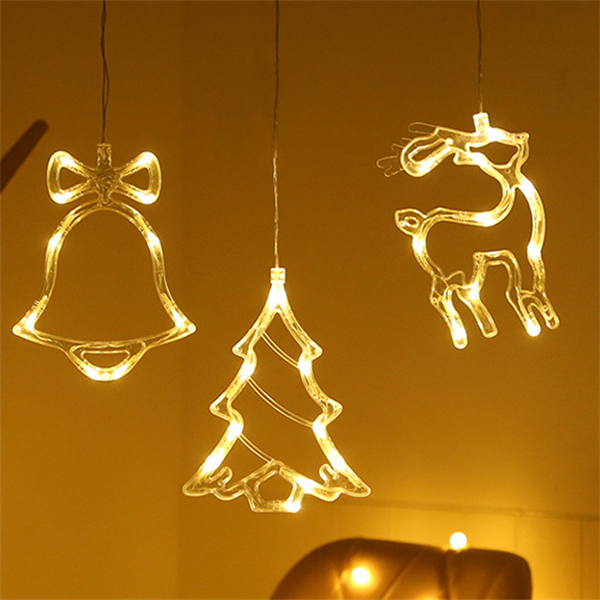LED Christmas Star and Bell Suction Cup Lights
