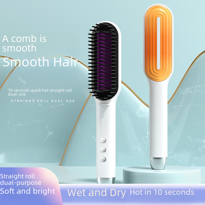 New Ionic Hair Straightening Brush and Curler Combo