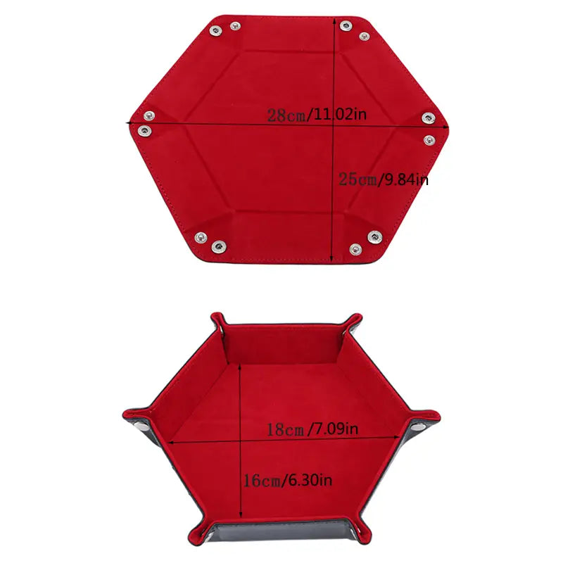Hexagon Velvet Dice Tray and Foldable Storage Box